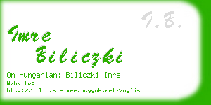 imre biliczki business card